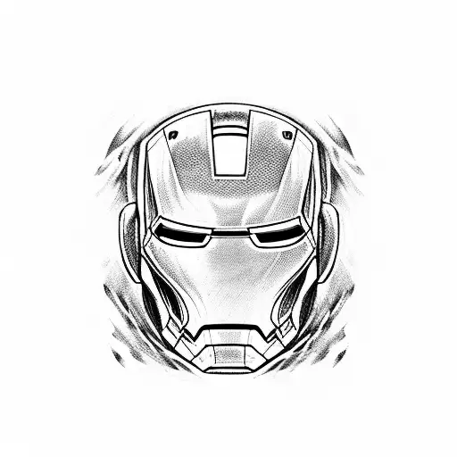 A Detailed Portrait Of Iron Man Surrounded By Fire