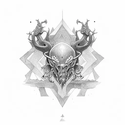 A Black And Gray Tatto Of A Araia