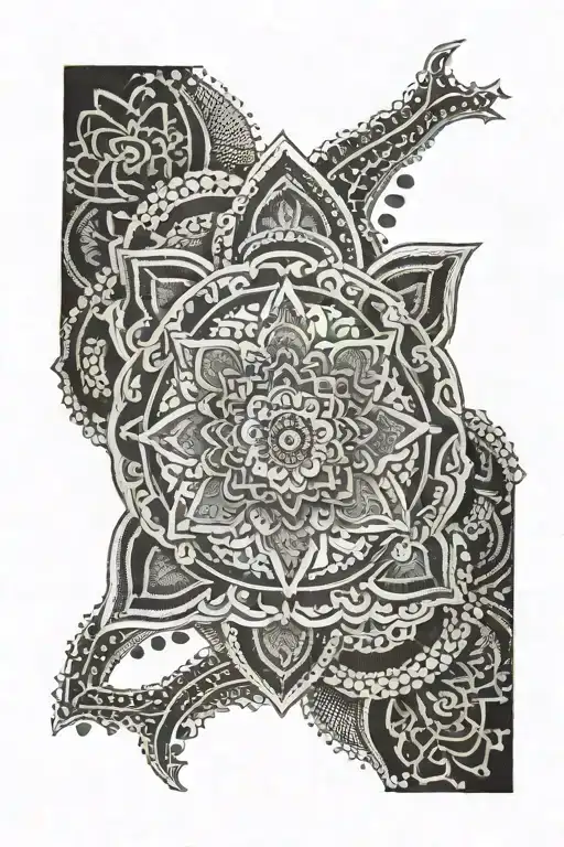Male Mandala On Thigh