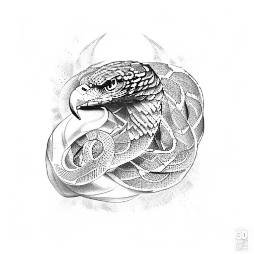 Mexican Snake And Eagle Wrapped Around Forearm