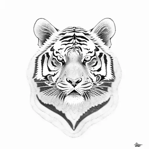 Intire Tiger And The Stripes Of The Tiger In Wood Optic