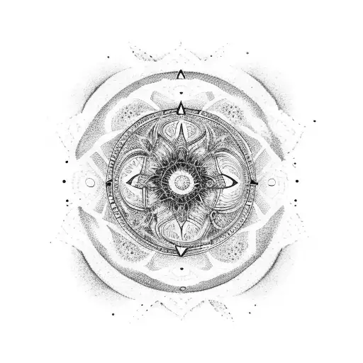 Moon Cicle With A Mandala On The Top