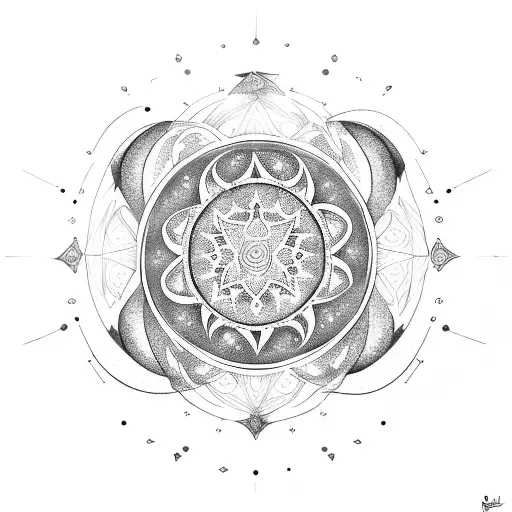 Moon Cycle With A Mandala On The Top