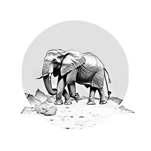 Elephant Made Of Interconnected Mountain Peaks