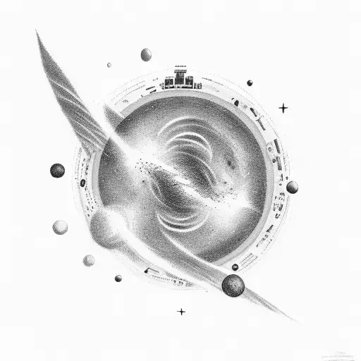 A Music-inspired Galaxy With Words Floating In Space