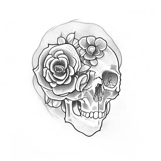 Flowers In Skull