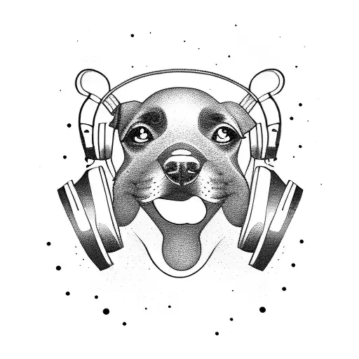 A Dog Floating In Outer Space Wearing Headphones