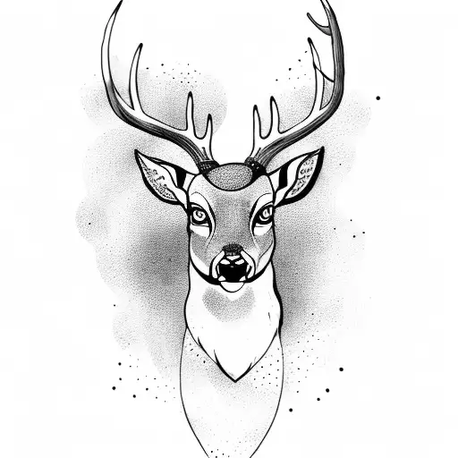 Deer With Crescent Moon