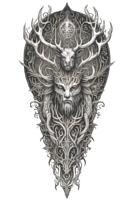 Slavic Mythology Leshen Full Body With Big Horns