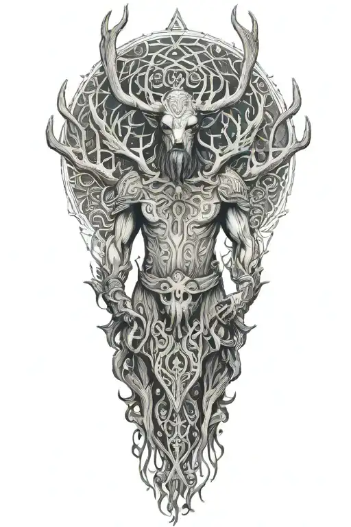 Slavic Mythology Leshen Full Body With Big Horns