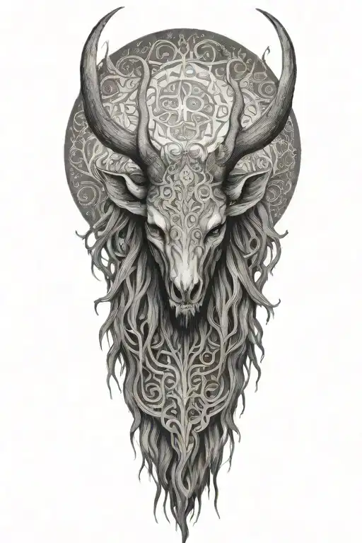 Slavic Mythology Leshen Beast Full Body With Big Horns