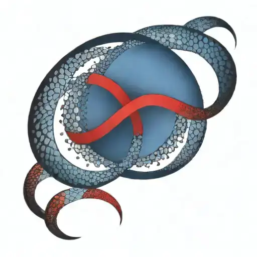 Blue And Red Collars Forming An Infinity Symbol