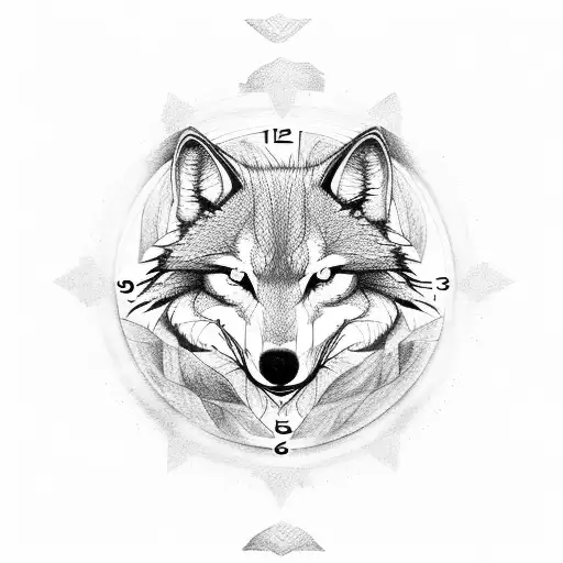 Life Tree Wolf Clock