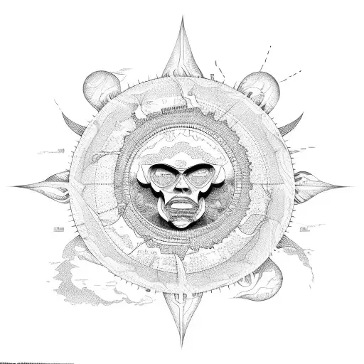 A Detailed Map Of The Brazilian Northeast Region With A Sun And Waves Incorporated