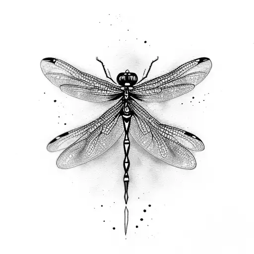 Dainty Dragonfly Fineline Simplistic