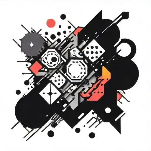 A Tattoo Design Of A Colorful Abstract Art Piece Inspired By The Client's Love For Art And Games