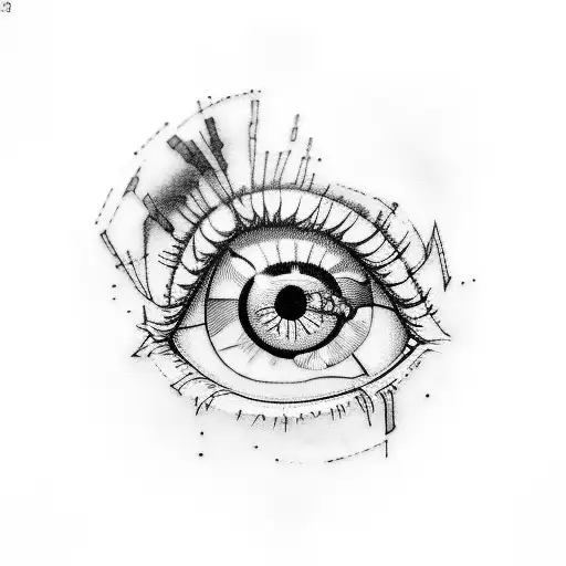 An Eye In The Reflection Of A Broken Mirror