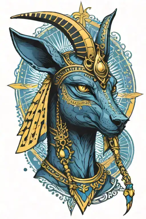 Anubis Ankh Yellow Blue