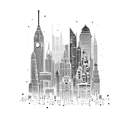 A City Skyline With Landmarks From Various Travel Destinations