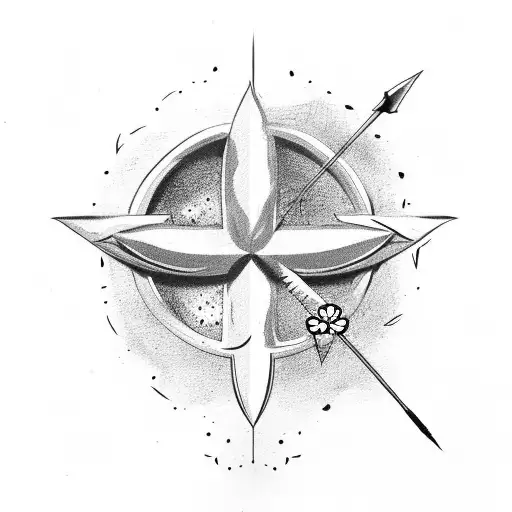 Arrow Head With Nature In The Background And A 4 Leaf Clover And The Number 7