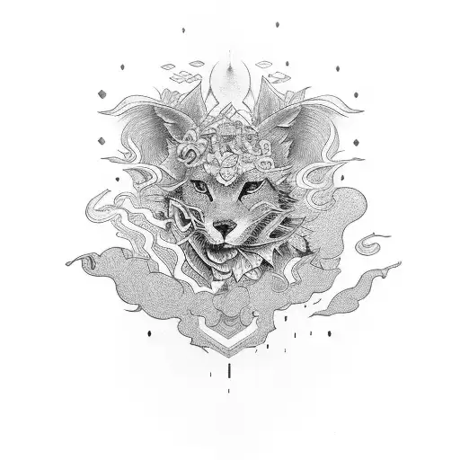 Traditional Black With Background Of Japanese Leg Sleeve