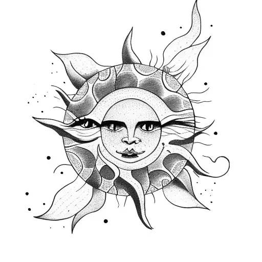 Sun With Moon And Lavender