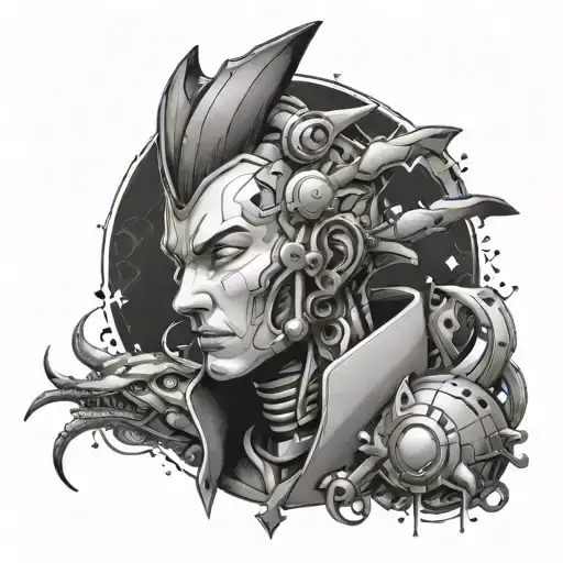 A Futuristic Cybernetic Doctor Character With Dragon Nest Themed Elements