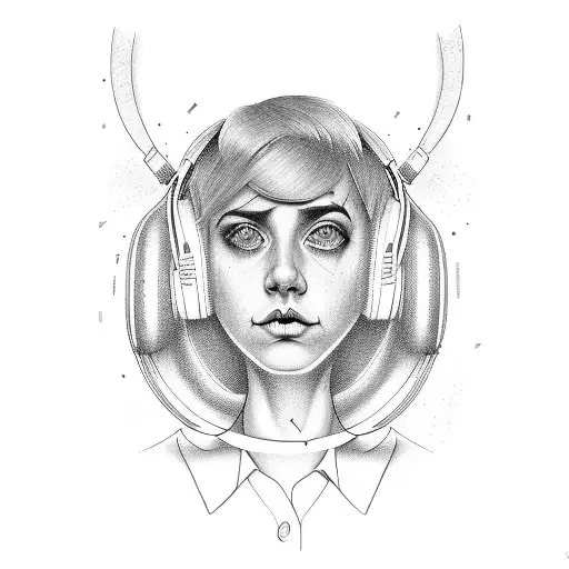 Create A Portrait Of A Psychologist With A Music-themed Background