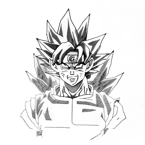 Goku And Naruto Performing A Fusion Dance