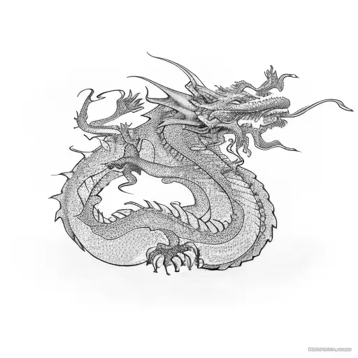 Full Dragon With Flowers