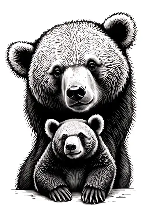 Mom Bear And Baby Bear