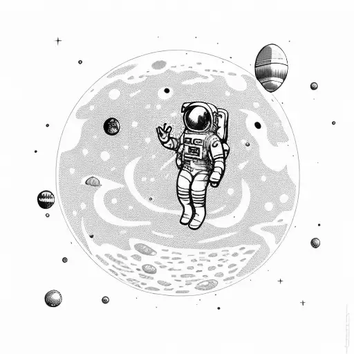 An Astronaut Exploring A Mysterious Planet Filled With Floating Red Balloons