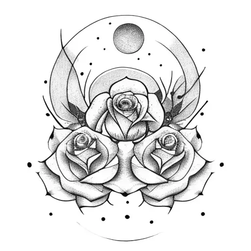 Little Rose With Moon