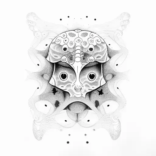 A Tattoo Of A Face Or Body Silhouette That Reflects Self Love And Jellyfish And Stars