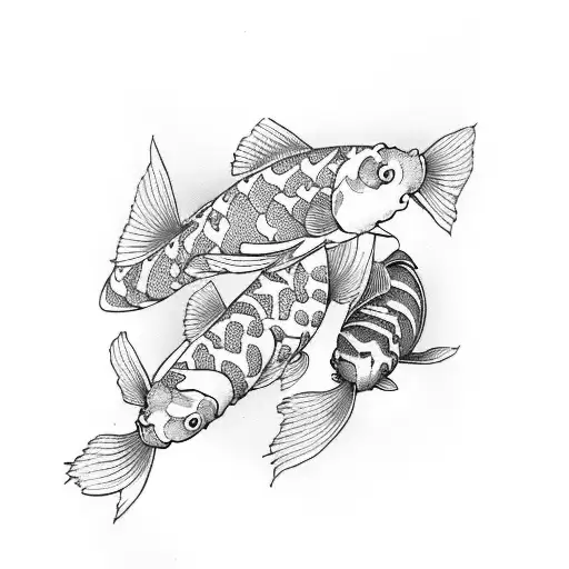 Two Koi Fish To Represent The Sings Of Yin And Yang