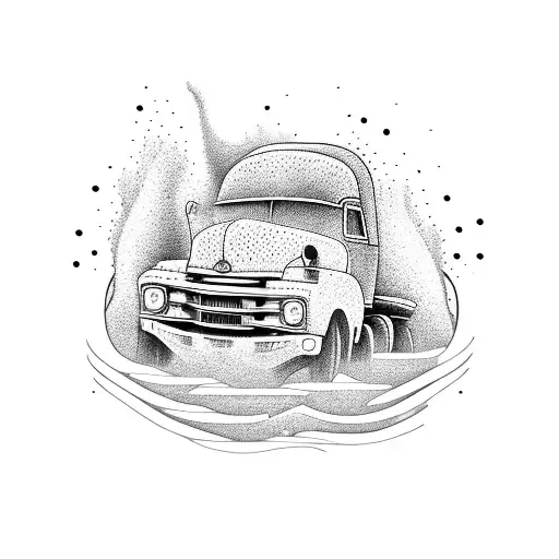 A Truck With Speakers Blasting Music Waves