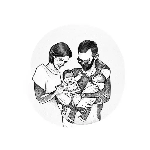 Mother And Father Holding Baby Boy