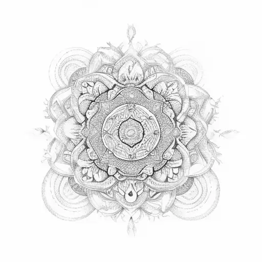 An Intricate Mandala Design Incorporating Elements Of Nature And Agriculture