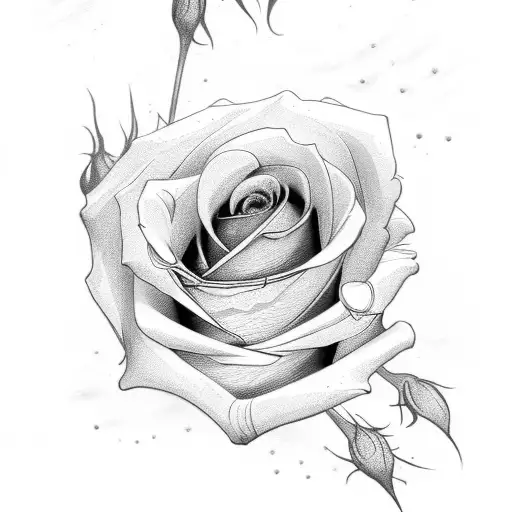 Black Rose With Name Capria As The Rose Stem