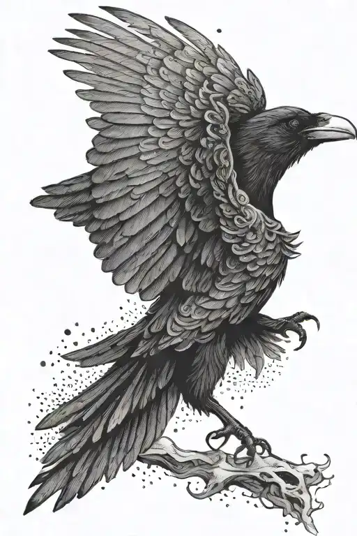 Raven Flying