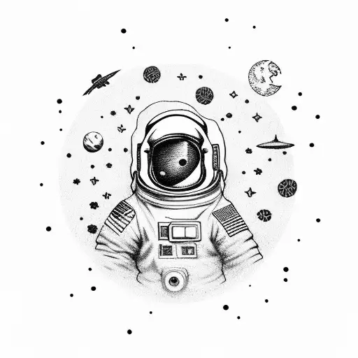 Astronaut With Stars Around Him