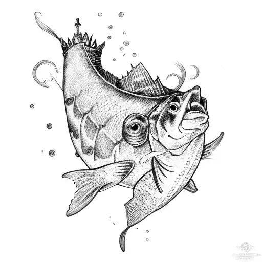 Crown With Fish And Turtle