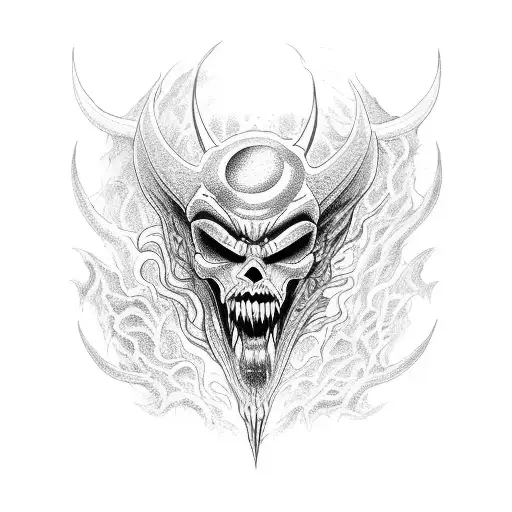 A Demon Emerging From The Shadows Of A Gothic Cathedral