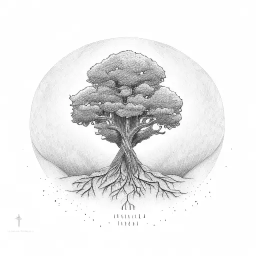 A Tree With Names Written In The Branches