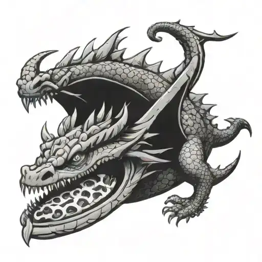 Dragon Eating Pizza Slice