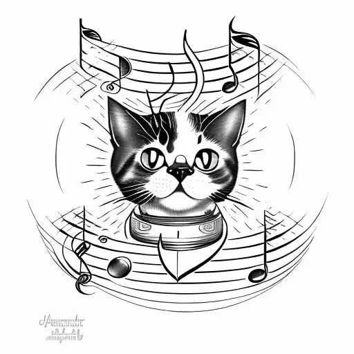 Sun With Music And Cat