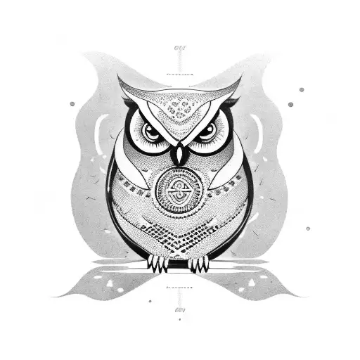 Esoteric Owl Perched On A Coffee Cup
