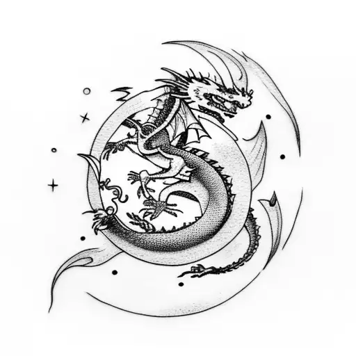 Dragon Through The Moon