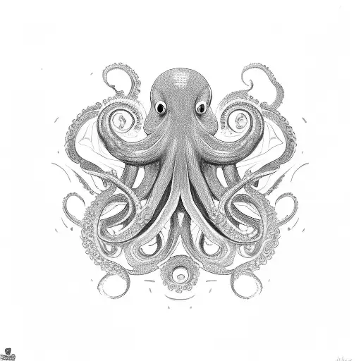 An Intricate Octopus With Swirling Tentacles