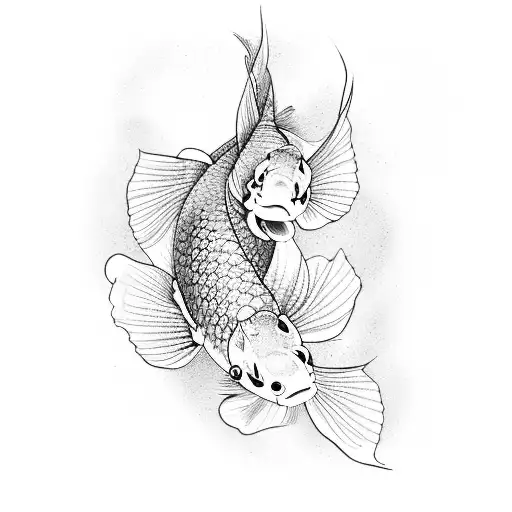 Two Koi Fish Simple